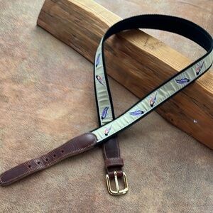 Stylish Baltimore Birds Orioles & Ravens on canvas & leather Belt 36